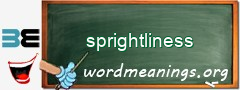 WordMeaning blackboard for sprightliness